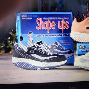 COPY - SKETCHERS - SHAPEUPS SIZE 7 GREY & PURPLE WOMEN'S